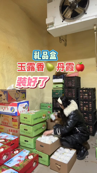 玉露香梨，丹霞苹果礼品盒