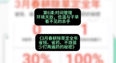 第6节：时间管理环境天敌，低温与干旱&mdash;&mdash;看不见的杀手，课程：《3月春耕除草定全年：省钱、省药、不烧苗、少打两遍药的秘密》
